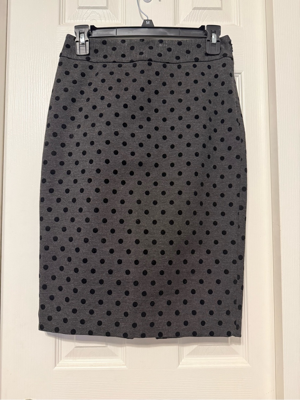 White House Black Market Gray Polka Dot Pencil Skirt